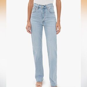 Levi's Women's Light Blue Ribcage Full Length